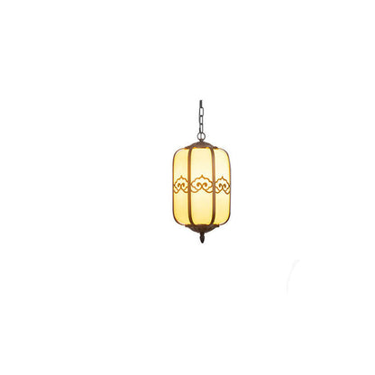 Modern Chinese Marble Lantern Outdoor Waterproof 1-Light Pendant Light