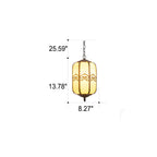 Modern Chinese Marble Lantern Outdoor Waterproof 1-Light Pendant Light