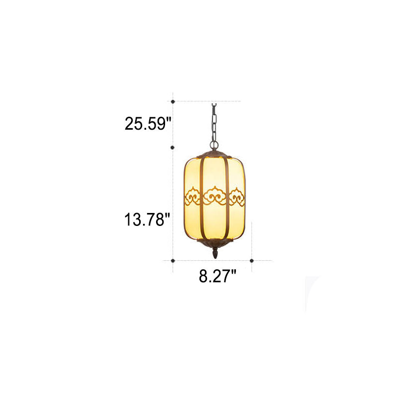 Modern Chinese Marble Lantern Outdoor Waterproof 1-Light Pendant Light