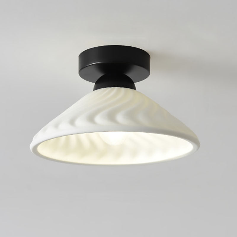 Modern Light Luxury Ceramic Disc 1-light Semi-flush Mount Lighting