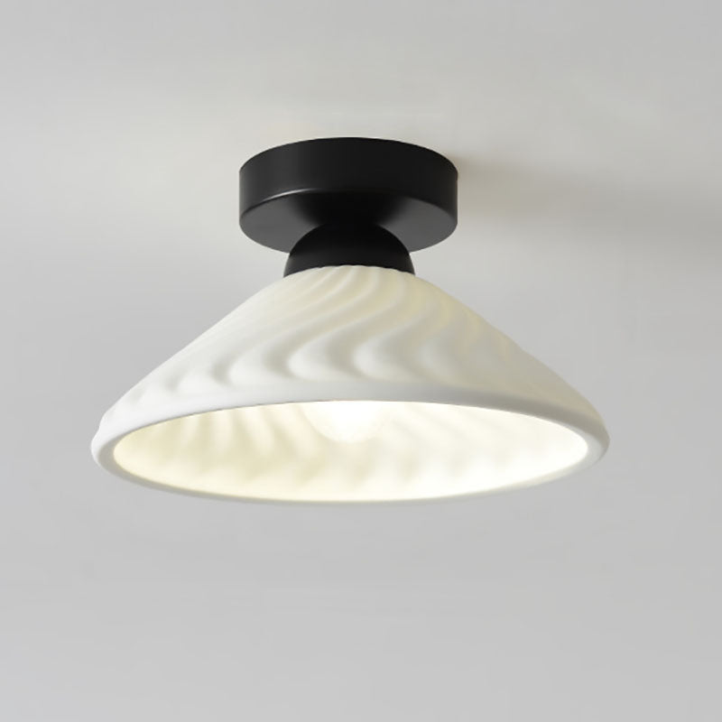 Modern Light Luxury Ceramic Disc 1-light Semi-flush Mount Lighting