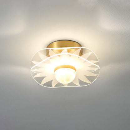 Creative Gold Double Layer Overlap Design LED Semi-flush Mount Light