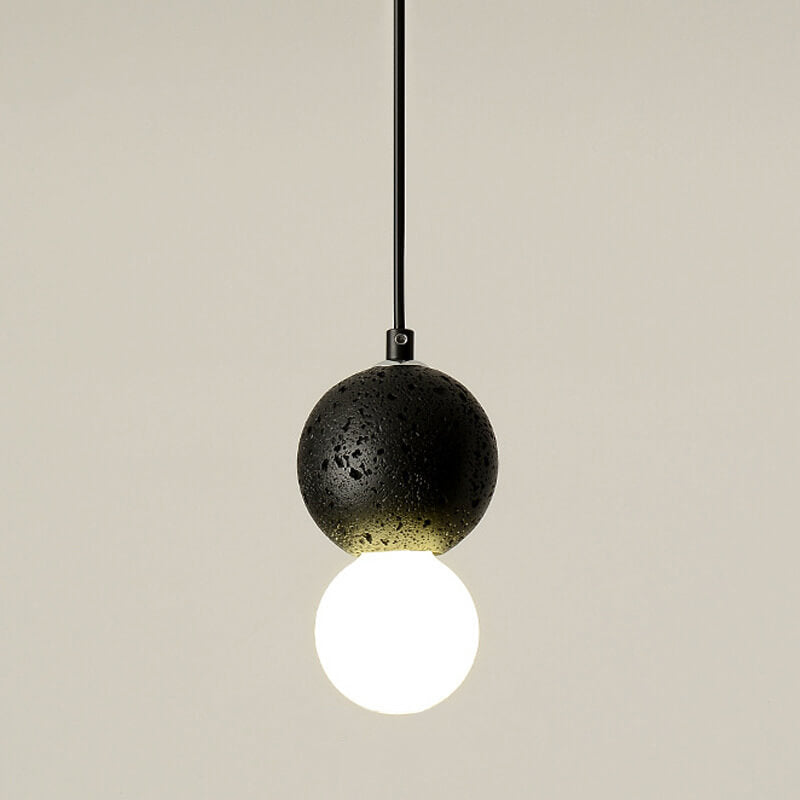 Contemporary Scandinavian Orb Terrazzo 1-light Pendant Light for Bedroom BulbSquare