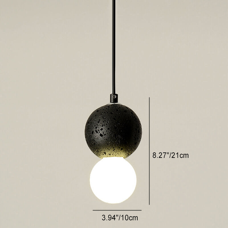 Contemporary Scandinavian Orb Terrazzo 1-light Pendant Light for Bedroom BulbSquare
