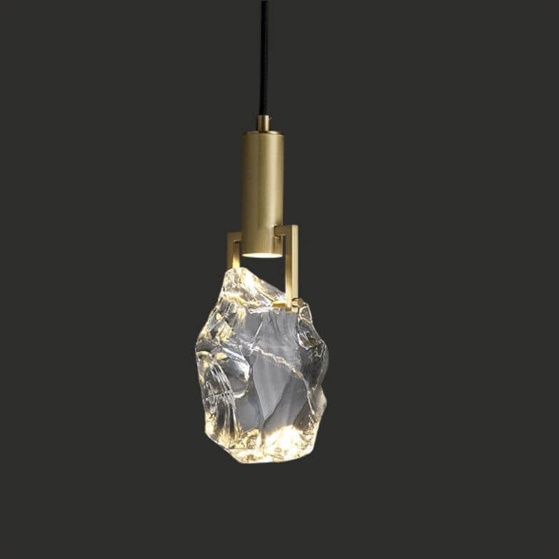 Modern Minimalist Ice Cube Crystal 1-light Pendant Light BulbSquare