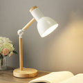 Contemporary Nordic Iron Semi-Circular Shade Wooden Base 1-Light Table Lamp For Study Lumendat