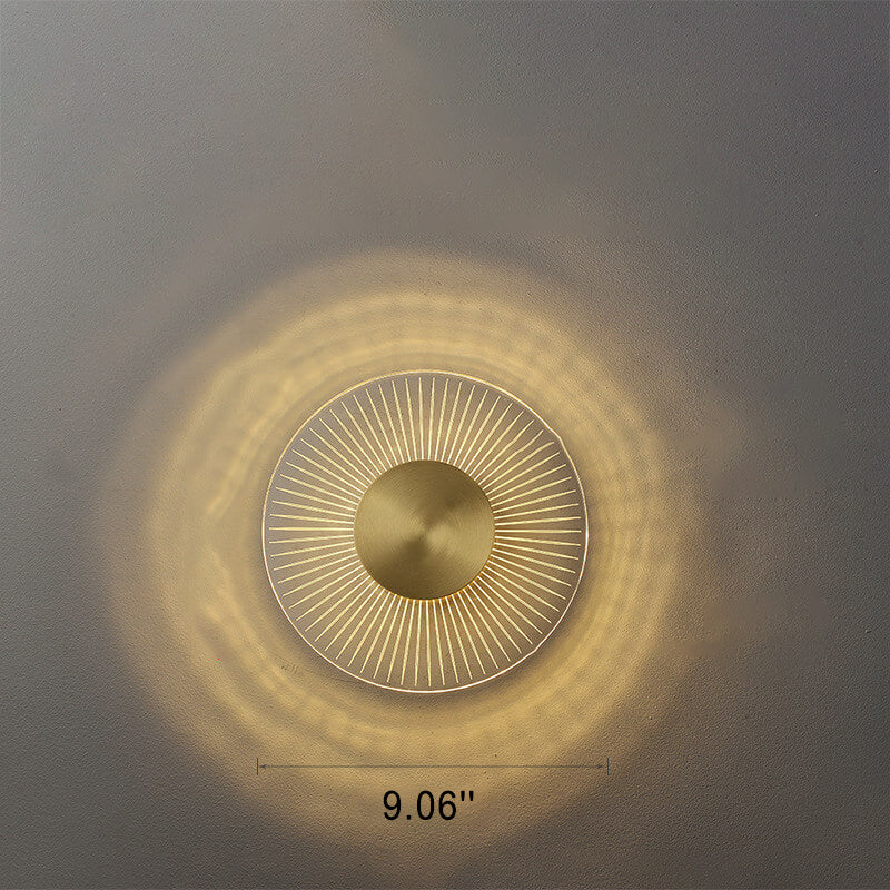 Industrial Full Copper Round Line Design LED Wall Sconce Lamp Lumendat
