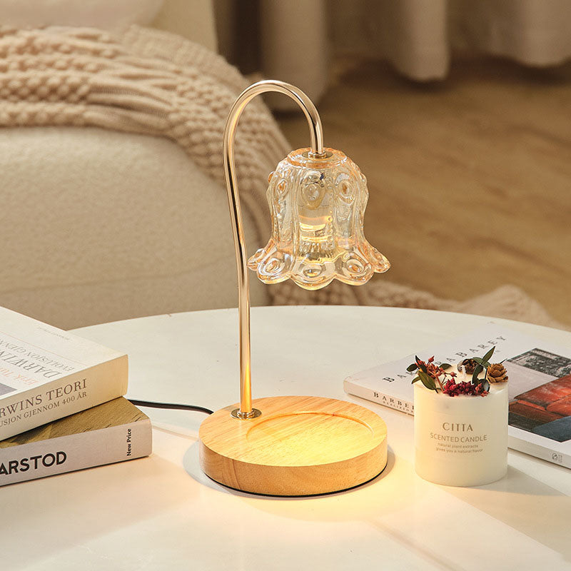 Modern Creative Simple Solid Wood Lily Of The Valley 1-Light Melting Wax Table Lamp Lumendat
