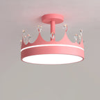 Cartoon Creative Crown LED Kids Semi-flush Mount Ceiling Light