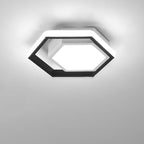 Modern Minimalist Geometric Hexagonal Ring LED Flush Mount Ceiling Light