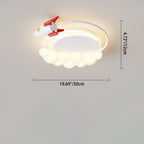 Lumendat Modern Art Deco Kids Iron PE Rocket Cloud Round LED Flush Mount Ceiling Light For Bedroom Lumendat