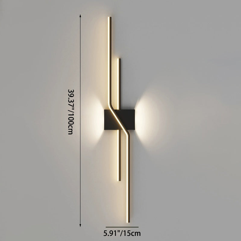 Modern Minimalist Aluminum Geometric Long Straight Line LED Wall Sconce Lamp For Living Room Lumendat