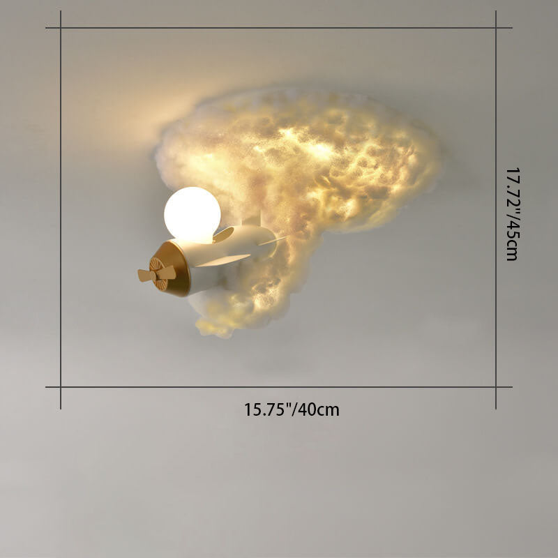 Modern Creative Spray Airplane Cotton 1/3/5-light Kids Flush Mount Ceiling Light