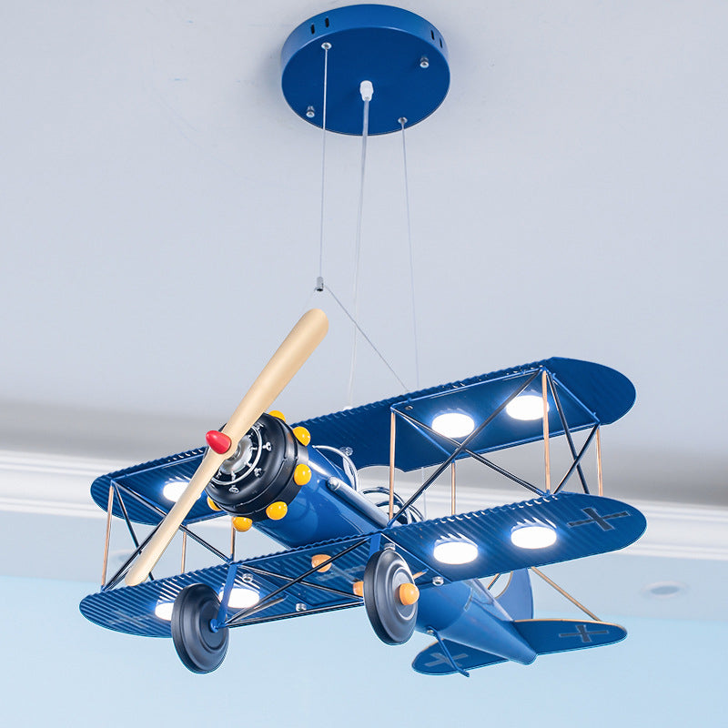 Lumendat Contemporary Creative Kids Aircraft Hardware Acrylic LED Chandelier For Bedroom Lumendat