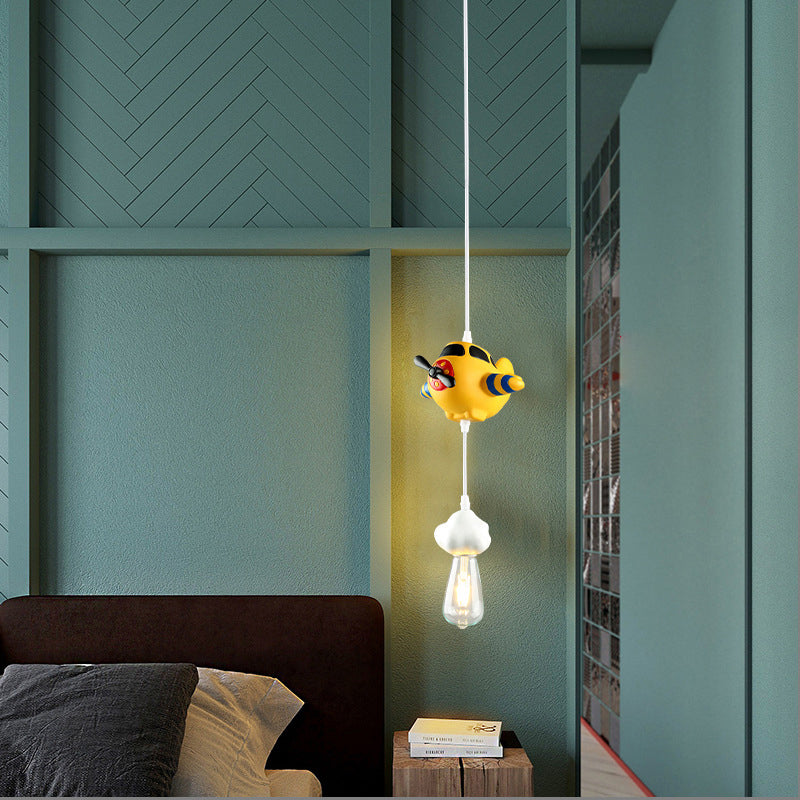 Lumendat Modern Art Deco Kids Resin Airplane Cloud 1/3 Light Chandelier For Dining Room Lumendat
