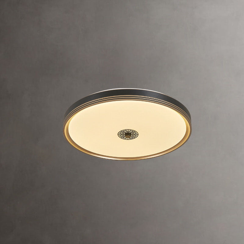 Traditional Chinese Square Geometric Acrylic LED Flush Mount Ceiling Light for Living Room