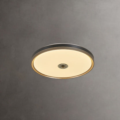 Traditional Chinese Square Geometric Acrylic LED Flush Mount Ceiling Light for Living Room