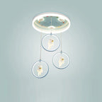 Modern Art Deco Round Astronaut Fairy Princess Acrylic Iron LED Flush Mount Ceiling Light for Bedroom