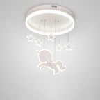 Lumendat Contemporary Nordic Kids Iron Acrylic Round Unicorn Star LED Flush Mount Ceiling Light For Bedroom Lumendat