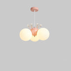 Lumendat Contemporary Creative Cream Hardware Crystal Decor PE Round Shade 3-Light Kids Chandelier For Living Room Lumendat
