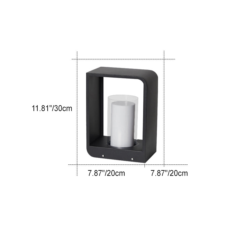 Modern Minimalist Square Frame Stainless Steel Acrylic LED Waterproof Lawn Landscape Light For Outdoor Patio Lumendat