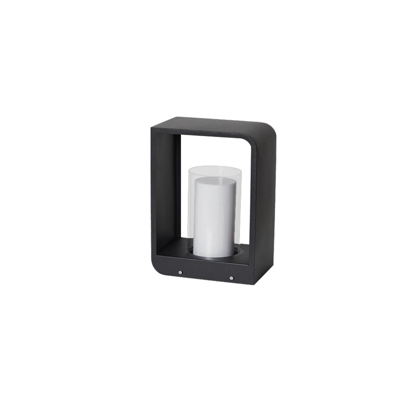 Modern Minimalist Square Frame Stainless Steel Acrylic LED Waterproof Lawn Landscape Light For Outdoor Patio Lumendat