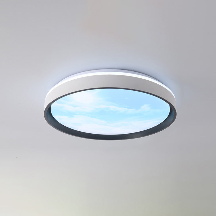 Modern Simplicity Iron Acrylic Round Square Rectangular Sunny Sky LED Flush Mount Ceiling Light For Living Room Lumendat