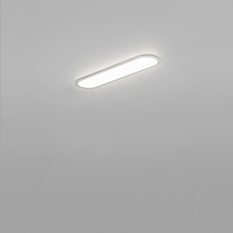 Modern Minimalist Iron Aluminum Acrylic Strip Elliptical LED Flush Mount Ceiling Light for Hallway