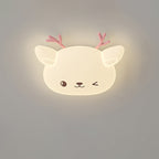 Lumendat Modern Simplicity Kids Iron PE Deer Elliptical LED Flush Mount Ceiling Light For Bedroom Lumendat