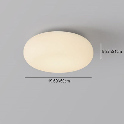 Modern Minimalist Oval Iron Pe LED Flush Mount Ceiling Light for Bedroom