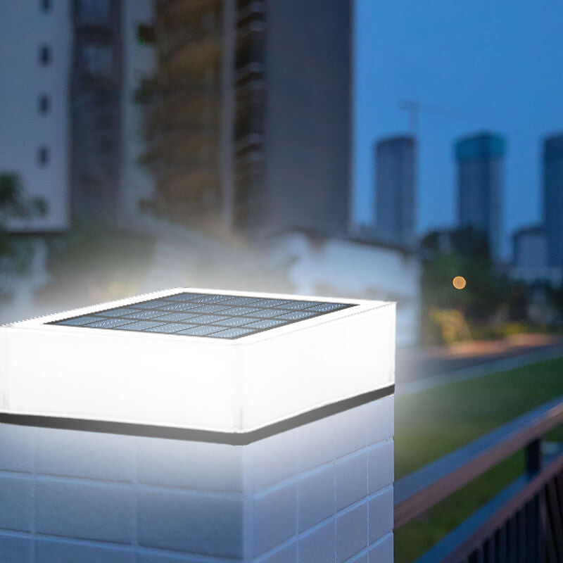 Modern Solar Flat Square Fence Post Waterproof Landscape Light Lumendat