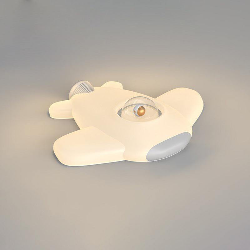 Lumendat Contemporary Creative Iron PE Cartoon Airplane Design LED Kids Flush Mount Ceiling Light For Bedroom Lumendat
