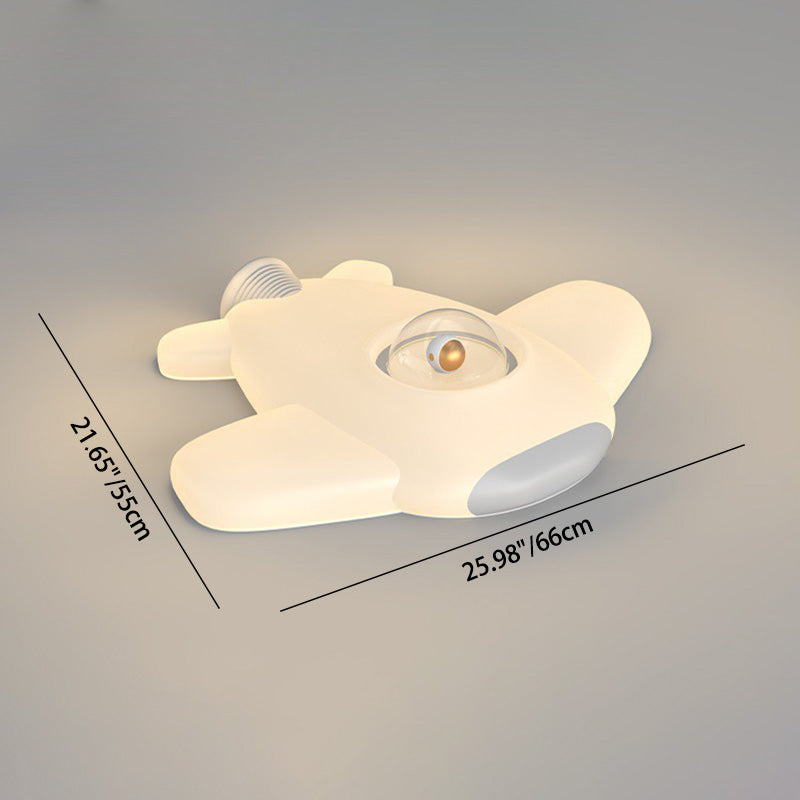 Lumendat Contemporary Creative Iron PE Cartoon Airplane Design LED Kids Flush Mount Ceiling Light For Bedroom Lumendat
