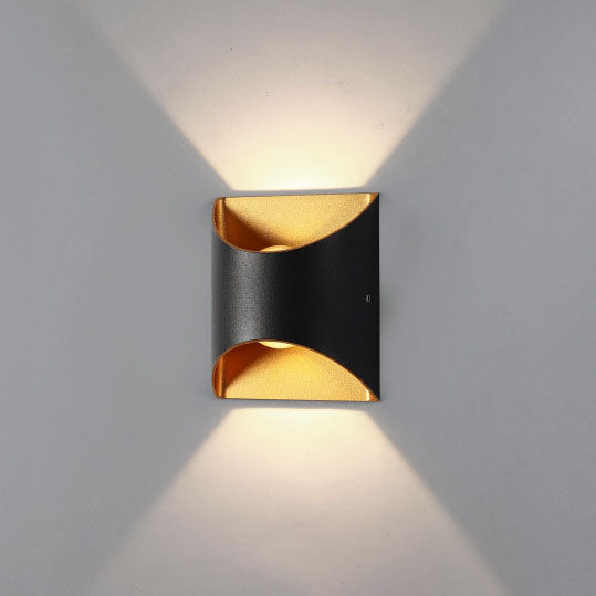 Modern Minimalist Solid Color Aluminum Square Outdoor Waterproof LED Wall Sconce Lamp Lumendat