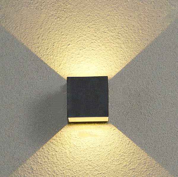 Outdoor Minimalist Square Cube Aluminum Waterproof LED Wall Sconce Lamp Lumendat
