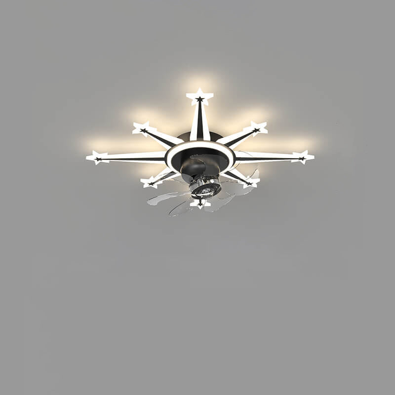 Lumendat Childlike Creative Meteor Design LED Flush Mount Ceiling Fan Light Lumendat