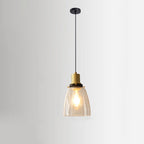 Vintage Minimalist Semi-circular Cone Cup Iron Glass 1-light Pendant Light BulbSquare