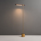 Nordic Minimalist Imitation Walnut Wood Grain Cylindrical Strip Hardware Base LED Standing Floor Lamp Lumendat