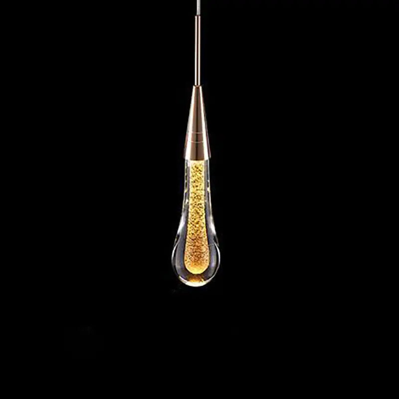 Contemporary Scandinavian Water Drops Metal Glass LED Pendant Light for Bedroom BulbSquare