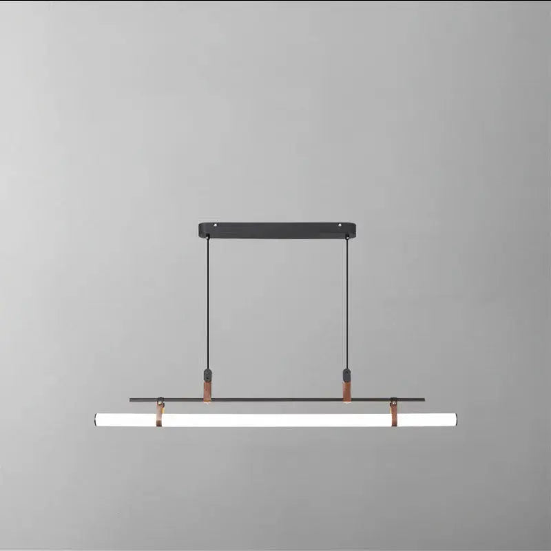 Nordic Minimalist Long Strip Leather LED Island Light Chandelier Lumendat