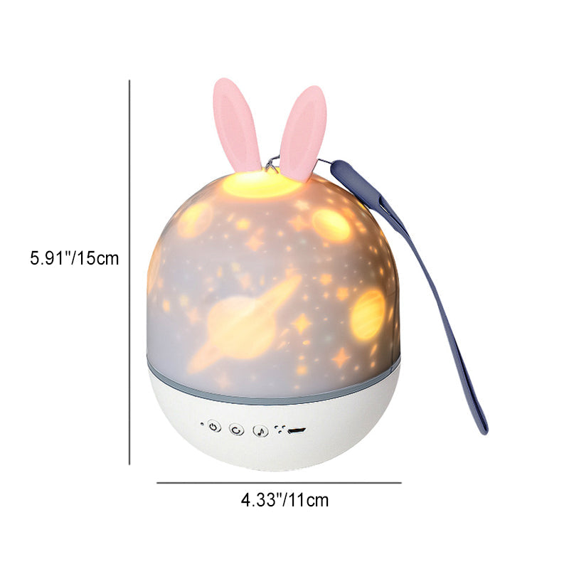 Lumendat Contemporary Creative Kids Projectable Round Rabbit Deer ABS LED Table Lamp For Bedroom Lumendat