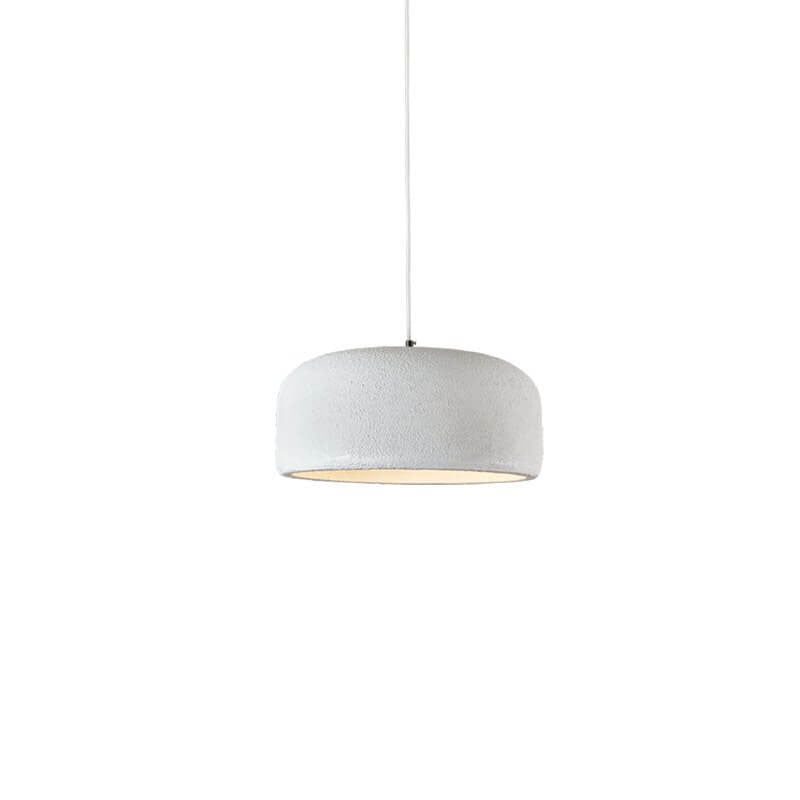 Japanese Minimalist Matte Texture Resin Dome 1-light Pendant Light BulbSquare