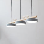 Nordic Creative Bird & Wood Round Island Light LED Chandelier – 6 Colors Lumendat