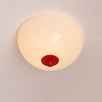 Nordic Minimalist Iron Round Glass Shade 4-light Flush Mount Ceiling Light
