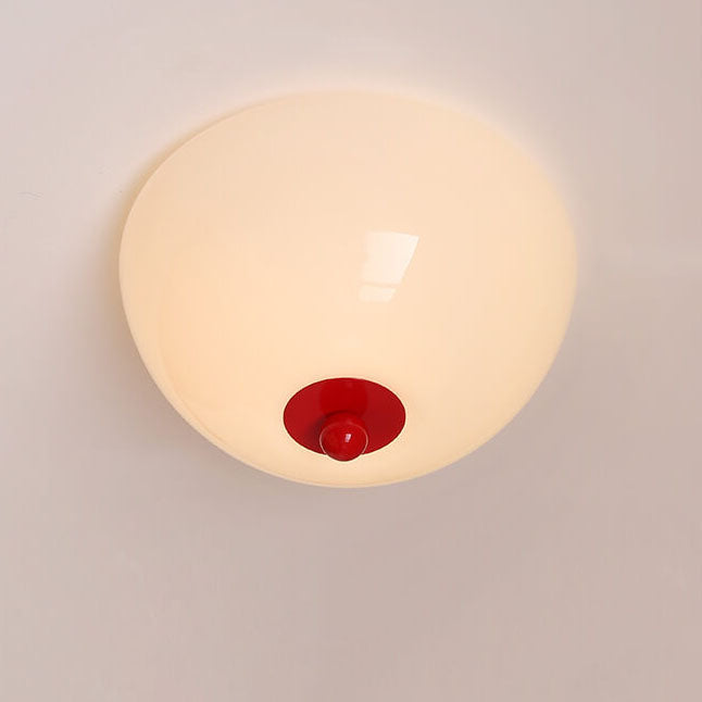 Nordic Minimalist Iron Round Glass Shade 4-light Flush Mount Ceiling Light