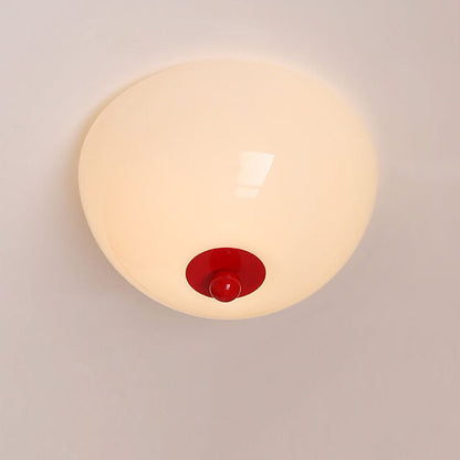 Nordic Minimalist Iron Round Glass Shade 4-light Flush Mount Ceiling Light