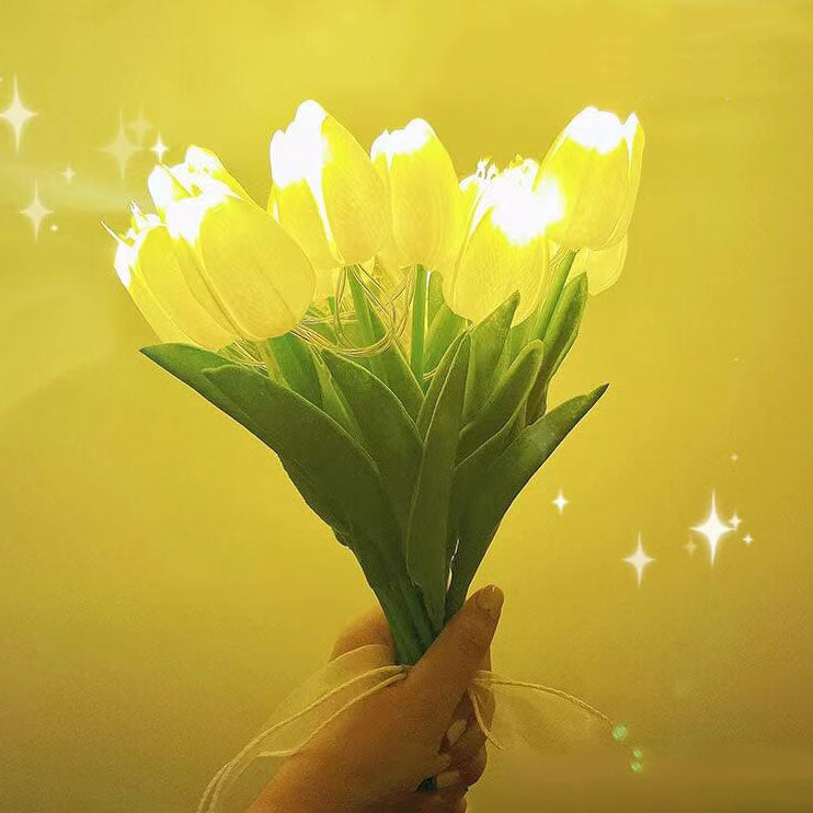 Tiffany-Style Tulip Flower Decoration LED Table Lamp Lumendat