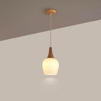 Nordic Solid Wood Glass White Bottle Island Light 1/3 Light Chandelier Lumendat