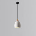Traditional Japanese Cement Solid Wood Circle 1-light Pendant Light for Dining Room BulbSquare