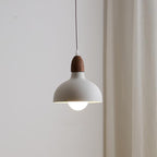 Traditional Japanese Solid Wood Dome Round Hardware 1-Light Pendant Light For Living Room Lumendat